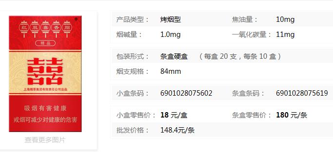 红双喜香烟价格表(红双喜香烟价格表大全图片 罐装)